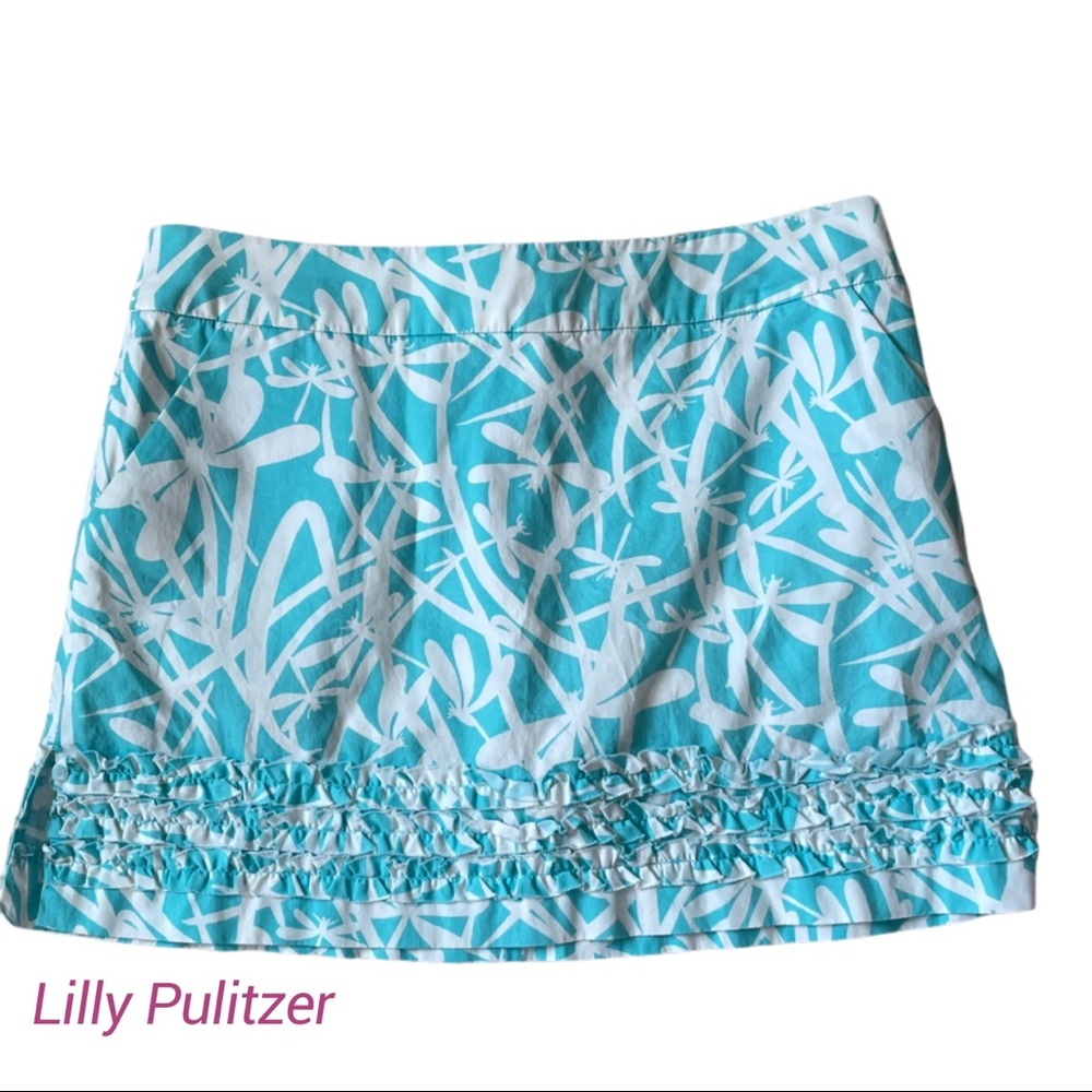 Lilly Pulitzer Aqua and white skirt